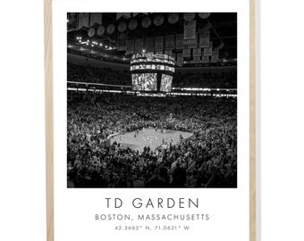 Boston Celtics NBA | TD Garden | 16 x 20 inches | Black and White | Poster | Digital Download