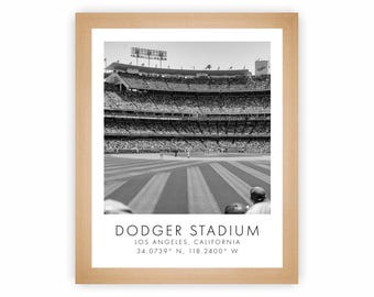 Dodgers MLB | Dodger Stadium | 8 x 10 inches | Black and White | Poster