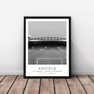 Liverpool FC | Anfield | 11 x 14 inches | Black and White | Poster