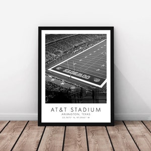Cowboys NFL | AT&T Stadium | 14 x 18 inches | Black and White | Poster