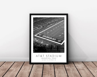 Cowboys NFL | AT&T Stadium | 14 x 18 inches | Black and White | Poster