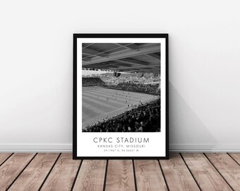 Kansas City Current NWSL | CPKC Stadium | 18 x 24 inches | Black and White | Poster