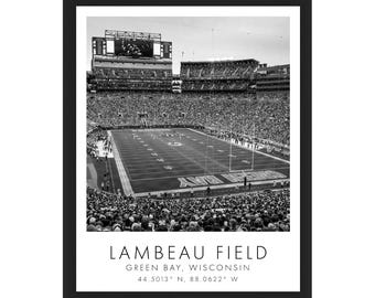 Green Bay Packers NFL | Lambeau Field | 11 x 14 inches | Black and White | Poster
