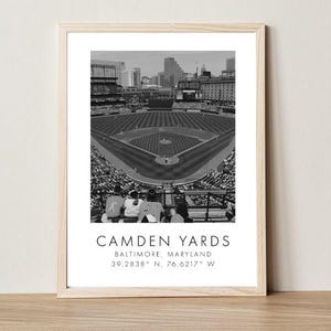 Orioles MLB | Camden Yards | 5 x 7 inches | Black and White Poster