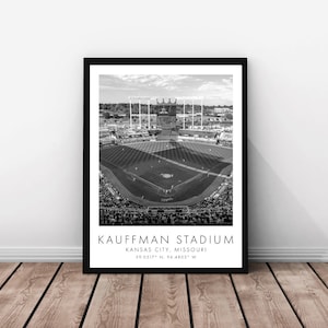 Kansas City Royals MLB | Kauffman Stadium | 18 x 24 inches | Black and White | Poster | Digital Download