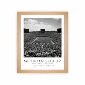 Michigan Stadium | University of Michigan | 8 x 10 inches | Black and White | Poster