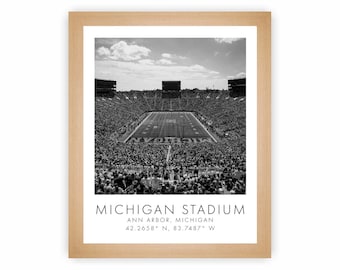 Michigan Stadium | University of Michigan | 8 x 10 inches | Black and White | Poster