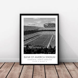 Carolina Panthers NFL | Bank of America Stadium | 16 x 20 inches | Black and White | Poster