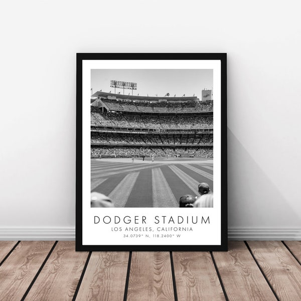Dodgers MLB | Dodger-stadion | Zwart en wit | Poster