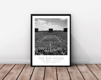 The Big House | University of Michigan | 18 x 24 inches | Black and White | Poster