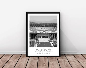 Rose Bowl / 18 x 24 pulgadas / Blanco y negro / Póster