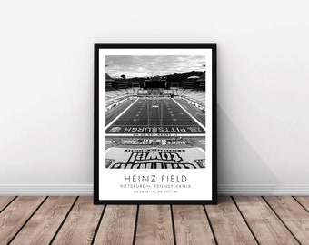 Steelers NFL | Heinz Field | 24 x 36 inches | Black and White | Poster