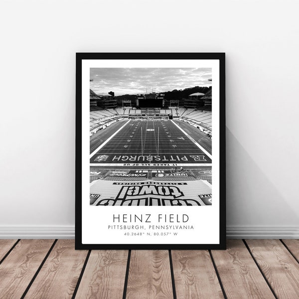 Steelers de la NFL | Terrain Heinz | Noir et blanc | Affiche