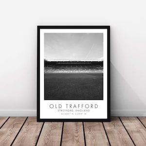 Manchester United FC | Old Trafford | 18 x 24 inches | Black and White | Poster