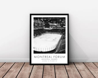 Canadiens NHL | Montreal Forum | 18 x 24 inches | Black and White | Poster | Digital Download