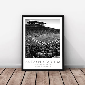 Oregon Football | Autzen Stadium | 18 x 24 inches | Black and White | Poster