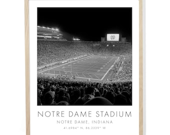 Notre Dame Football | Notre Dame Stadium | 16 x 20 inches | Black and White | Poster