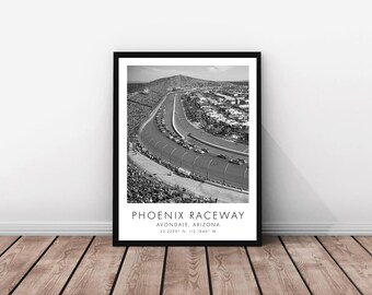 Phoenix Raceway NASCAR | 18 x 24 inches | Black and White | Poster | Digital Download