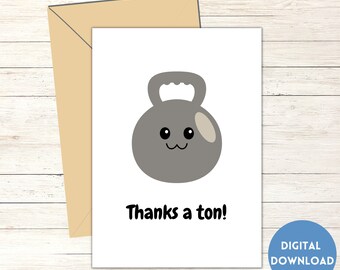 Printable greeting card, Digital greeting card, Funny greeting card, 5x7 card, Downloadable greeting card, Cute card, Thank you card