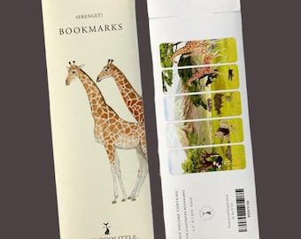 Artwork Life in the Serengeti Bookmarks, Set of 5, Crafting, Journaling