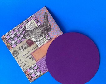 Bird Themed Stationery Set, Round Notes, Crafting Envelopes