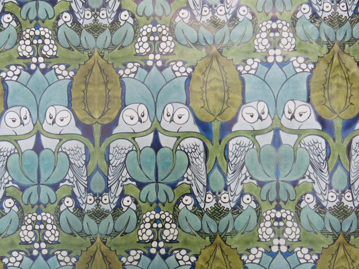 Voysey Owls Wrapping Paper, English Architect Design