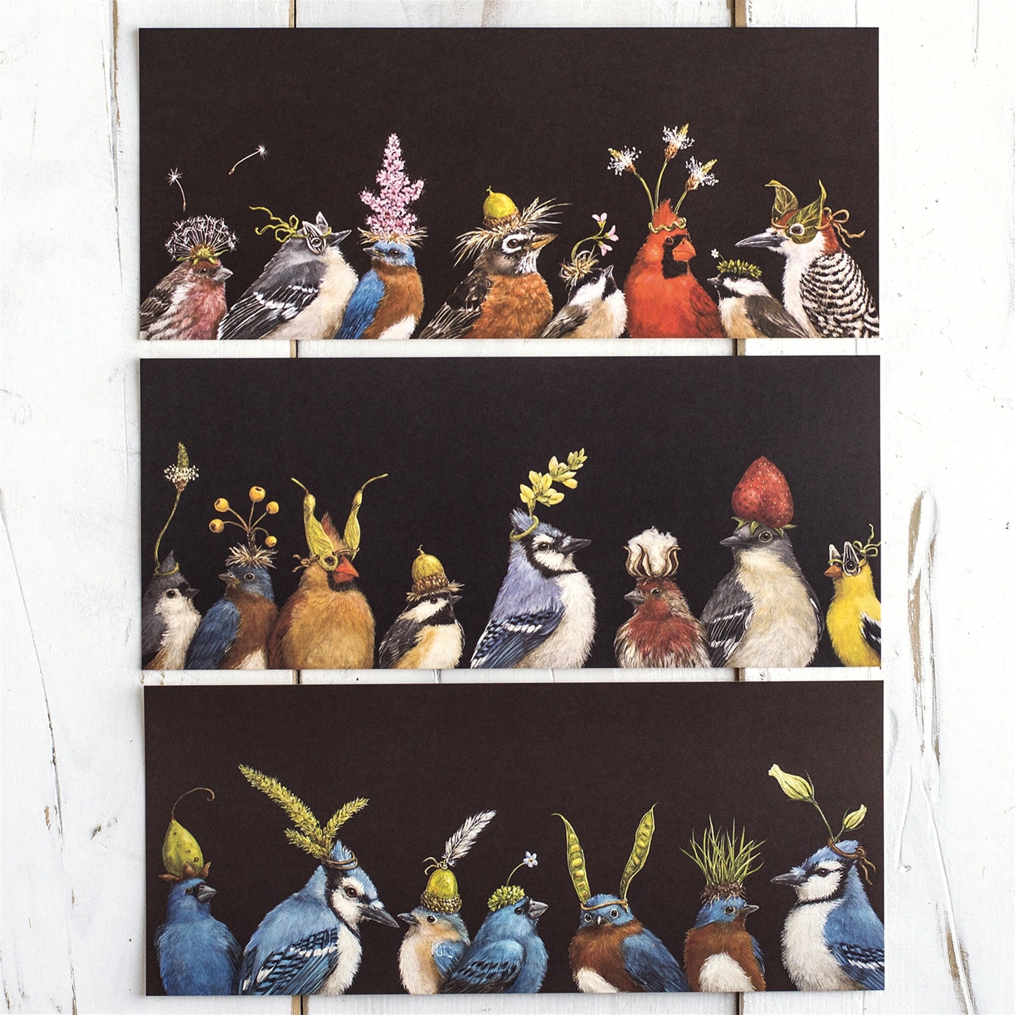 Vicki Sawyer® Birds Wearing Hats Flat Notes Set of Six