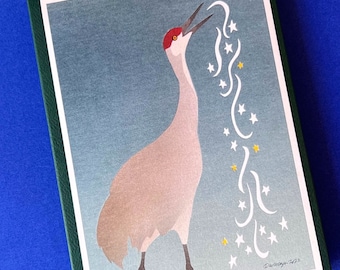 Holiday Sandhill Crane Song Notecard Set by Crane Creek Graphics