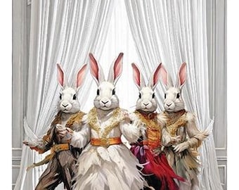 Hareball Dressed Up Rabbits Notecard