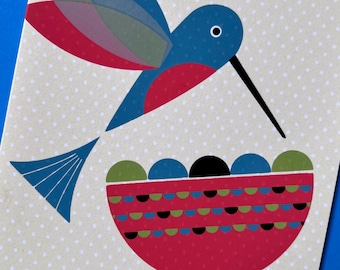 Hummingbird Happy Birthday Card