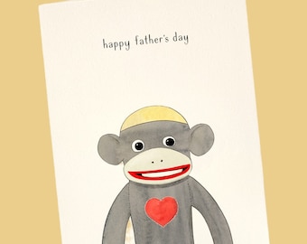Happy Father's Day Notecard, Cheeky Monkey, Card for Dad