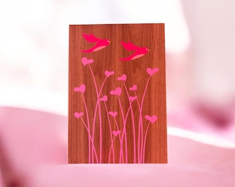 Birds and Hearts Love Notecard: Valentine's Day, Anniversary, Romance