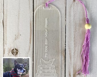 Custom Engraved Acrylic Bookmark with Dog Ears