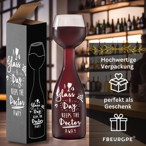 Gift for wine lovers wine glass bottle glass wine bottle high-quality glass, wine lover gift idea for Christmas and birthdays image 3
