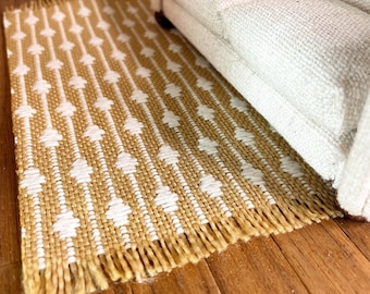 Dollhouse Area Rug, Modern Miniature Rug, Miniature living room rug, 1:12 scale, Dark Yellow Beige Rug, Accent Decor