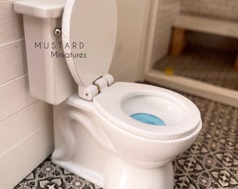 Mini Vasca Da Bagno In Miniatura Per Casa Delle Bambole, Scala 1:12, Plastica Bianca Con Pallina Blu, Accessorio Arredo