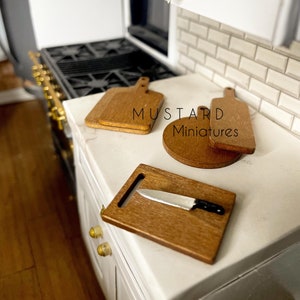 Dollhouse Cutting Boards, Dollhouse Knife, Dollhouse Kitchen Utensils, Miniature Boards
