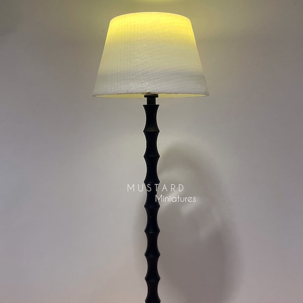 1:12 Scale Dollhouse LED Floor Lamp - Miniature Furniture With Modern Design For Dollhouse Decor