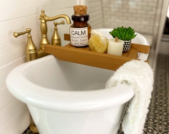 1:12 Scale Dollhouse Miniature Bath Caddy, Modern Miniatures, Dollhouse accessories