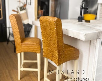 Dollhouse Braided High Barstool, Modern Miniatures