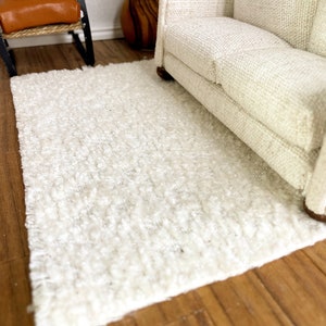 Dollhouse Area Rug, Modern Miniature Rug, Miniature living room rug, 1:12 scale, Off White Rug, Accent Decor
