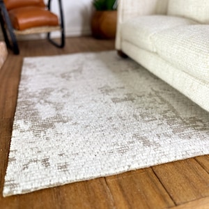 Moderner Miniatur Teppich, Miniatur Wohnzimmer Teppich, Wohnzimmer Teppich Beige, 1:12 Dekoration