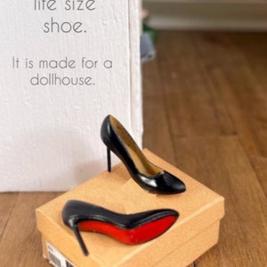 1:12 Scale Dollhouse Red Bottom Heels w/box, Pumps, Stilettos