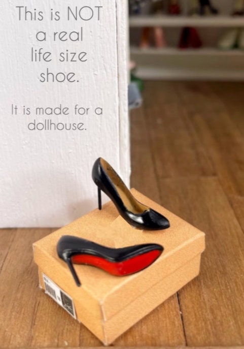 1:12 Scale Dollhouse Red Bottom Heels W/box, Pumps, Stilettos