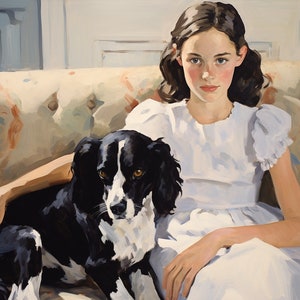 Oil Painting, Original Portraits Painting, Pet Lover Gift, Painting on Canvas Original, Pet and Person Portrait, Handmade Dog Portrait