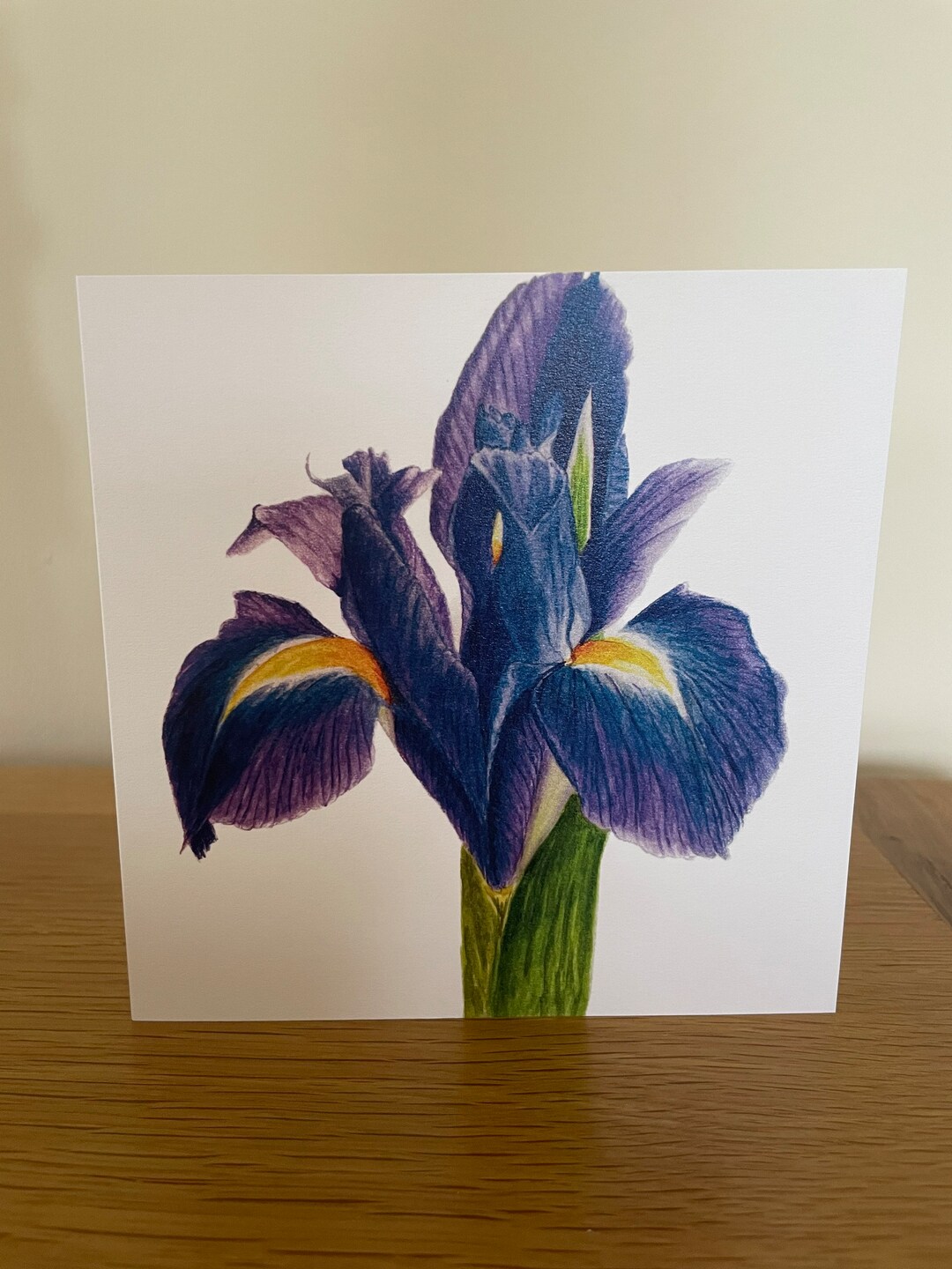 Iris Flower Card, Botanical Greeting Card, Birthday Card Flower Card ...