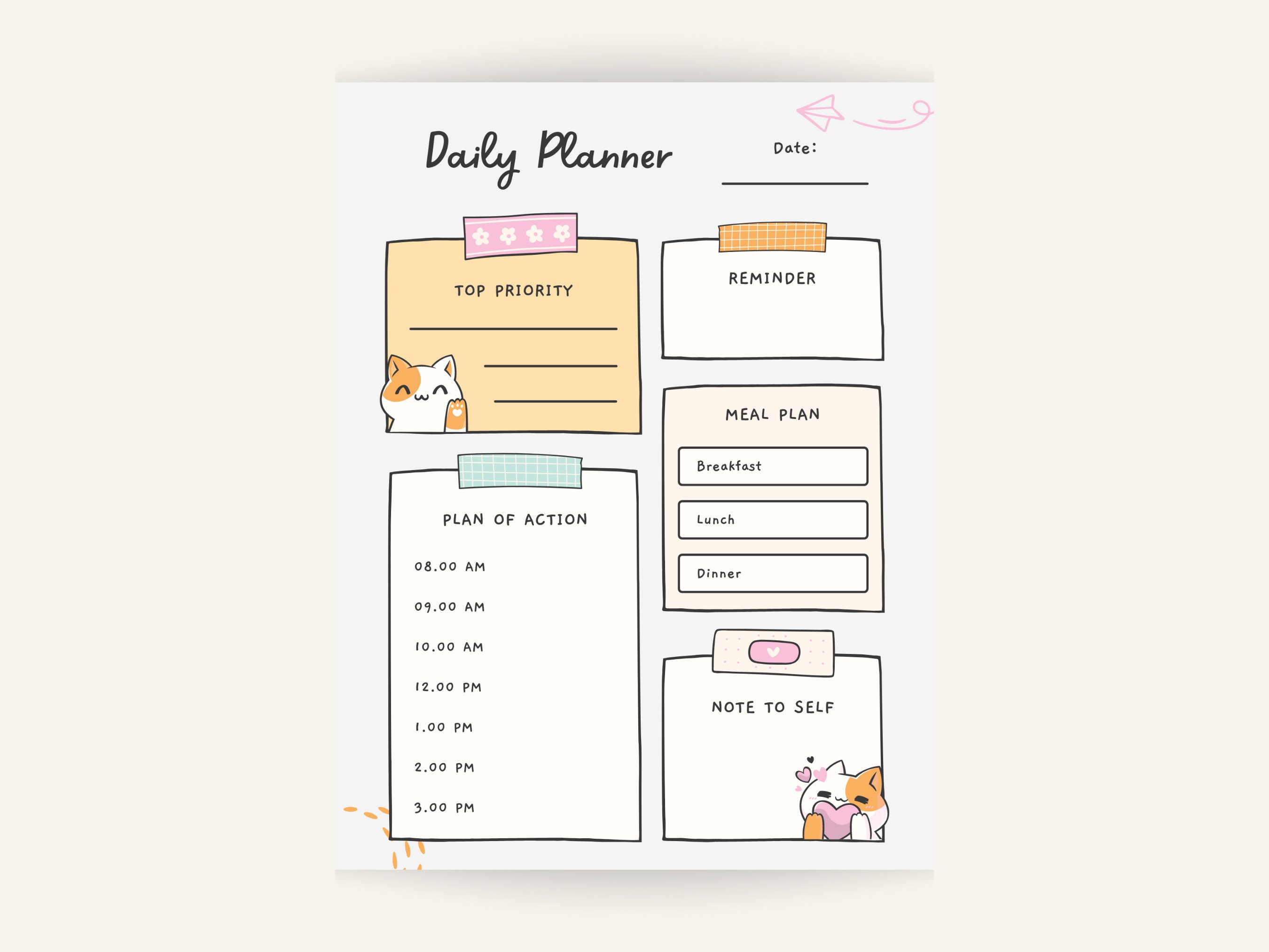 Cute Digital Printable Daily To-do List Planner - Etsy