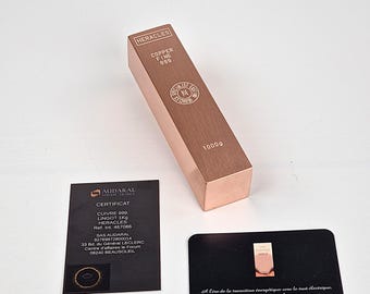 999 Pure Copper Ingot. 1kg. Certified.