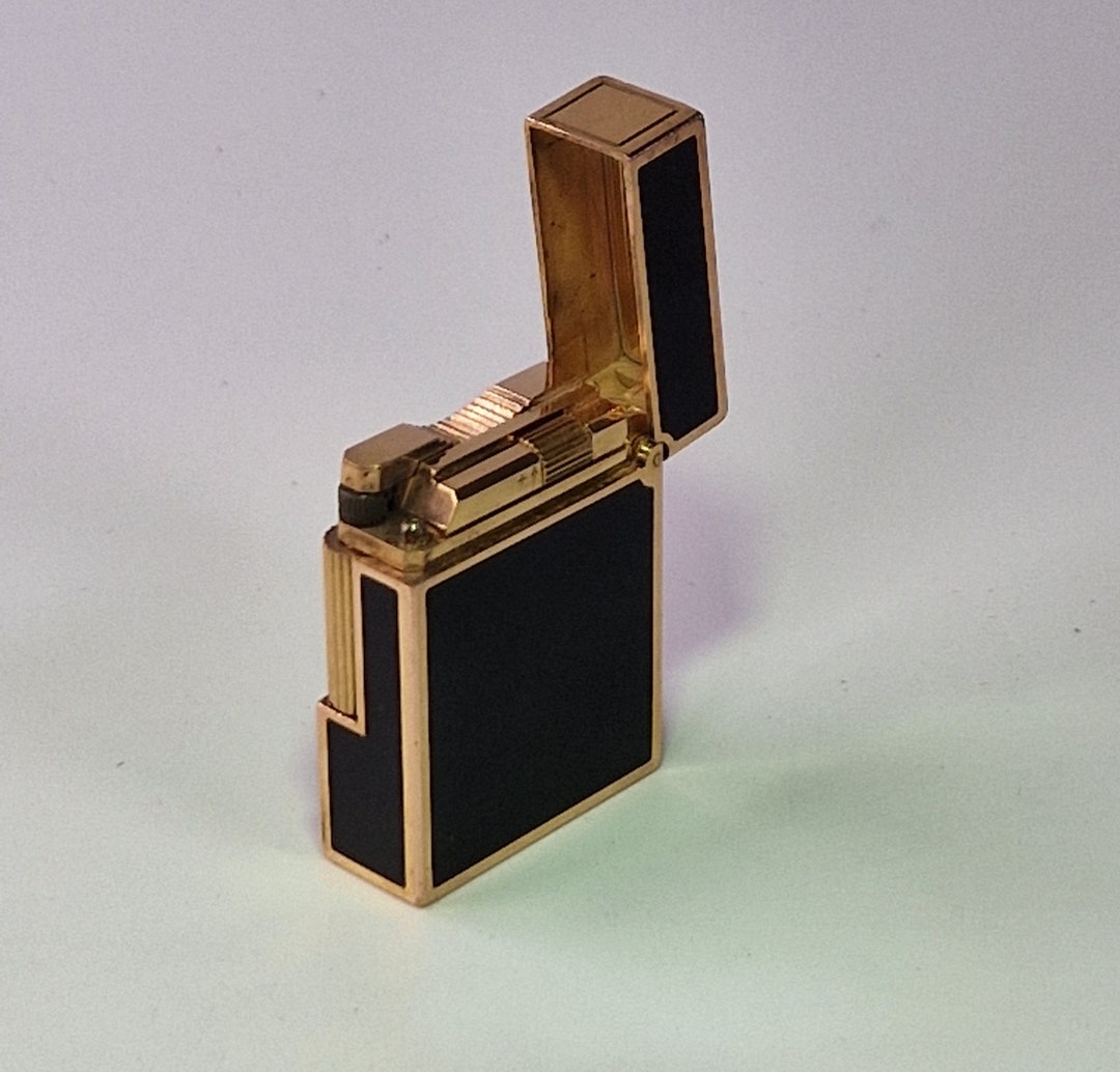 DUPONT Lighter Gold Plated Chinese Lacquer Etsy