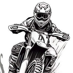Dirt bike 2024 colouring pages